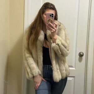 Elegant Cream Fur Jacket